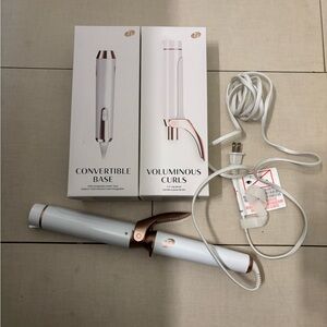 T3 White and Gold Curling Iron - EUC
